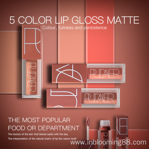 Multi Liquid 5 Colors Cosmetics Lip Gloss Suit